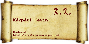 Kárpáti Kevin névjegykártya