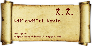 Kárpáti Kevin névjegykártya